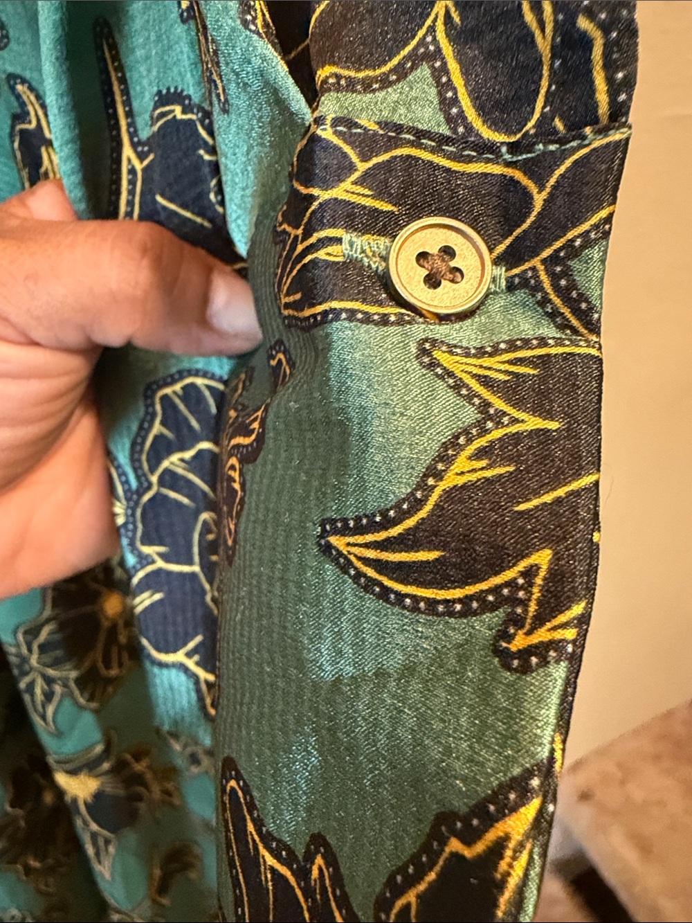 Who What Wear Teal Floral Midi Shirt Dress - Picture 4 of 6